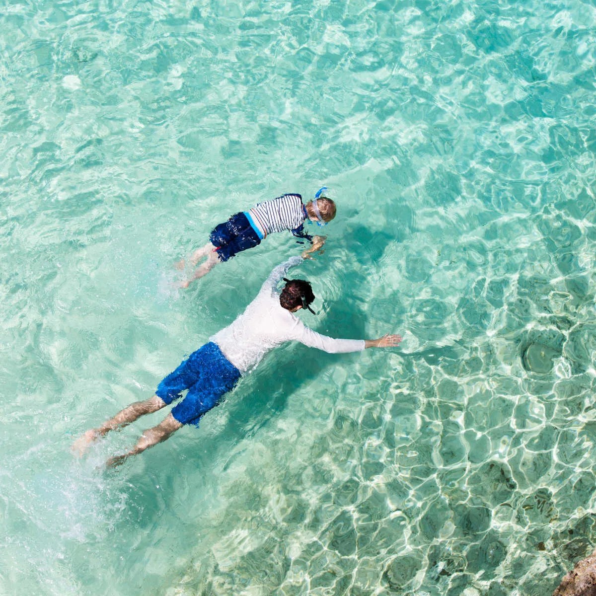 Family snorkeling in Anguilla