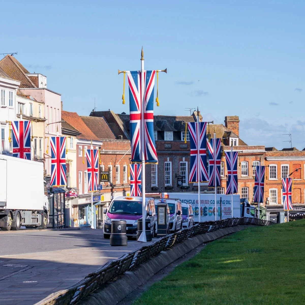 Festive strip of downtown Windsor, UK