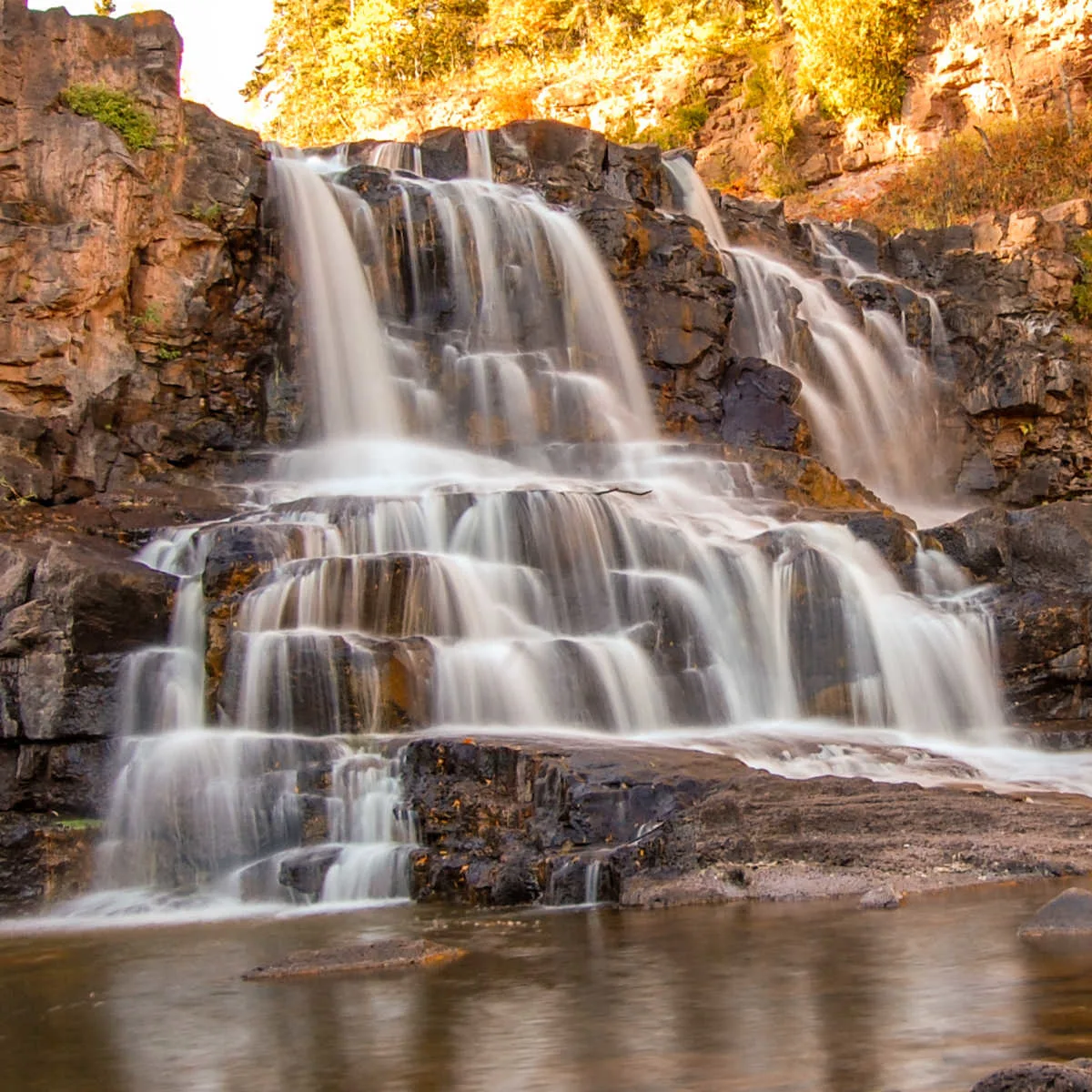 Gooseberry Falls in Duluth, MN during fall