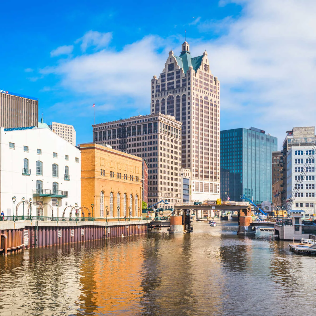 Milwaukee skyline on nice day