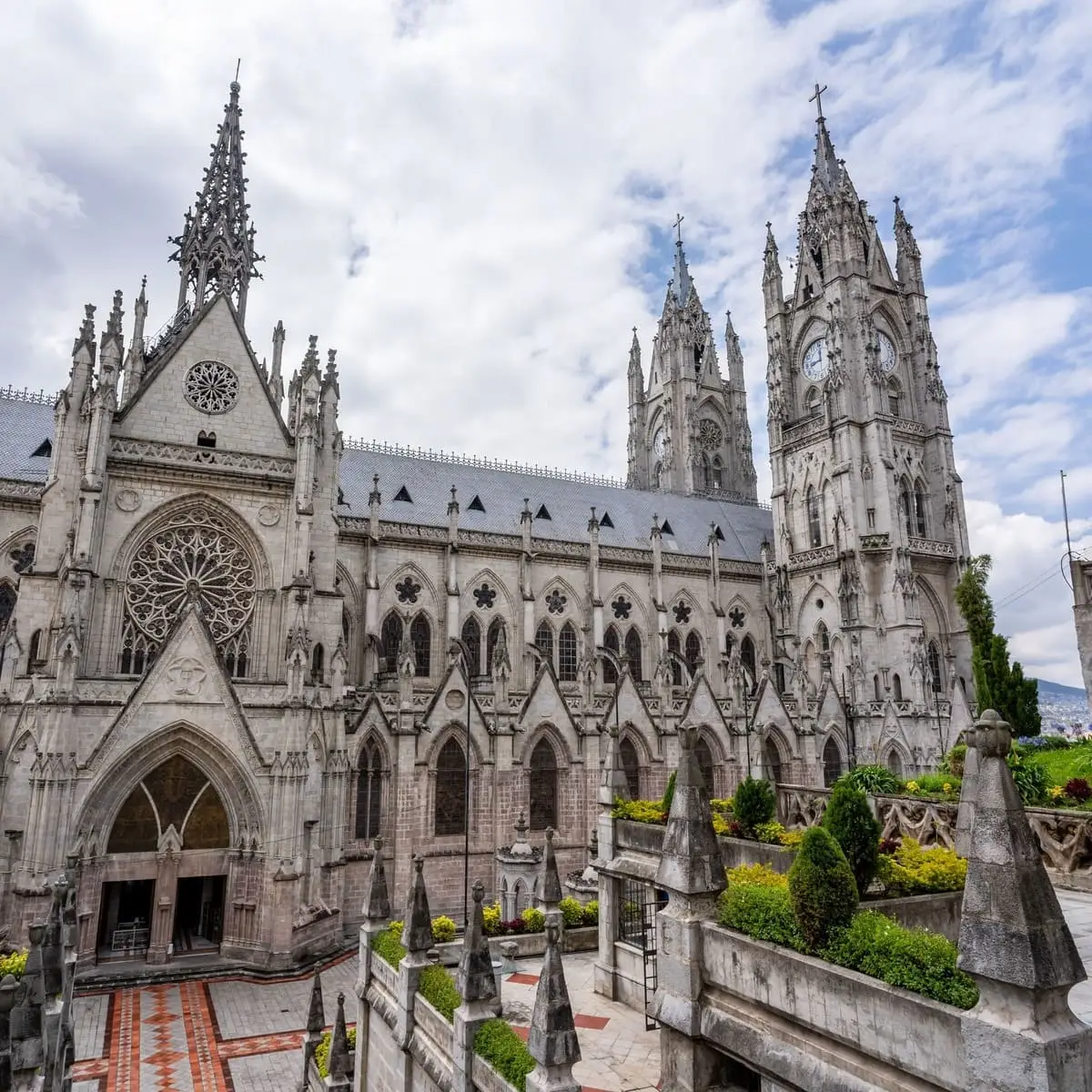 Neo Gothic Cathedral In Quito, Ecuador