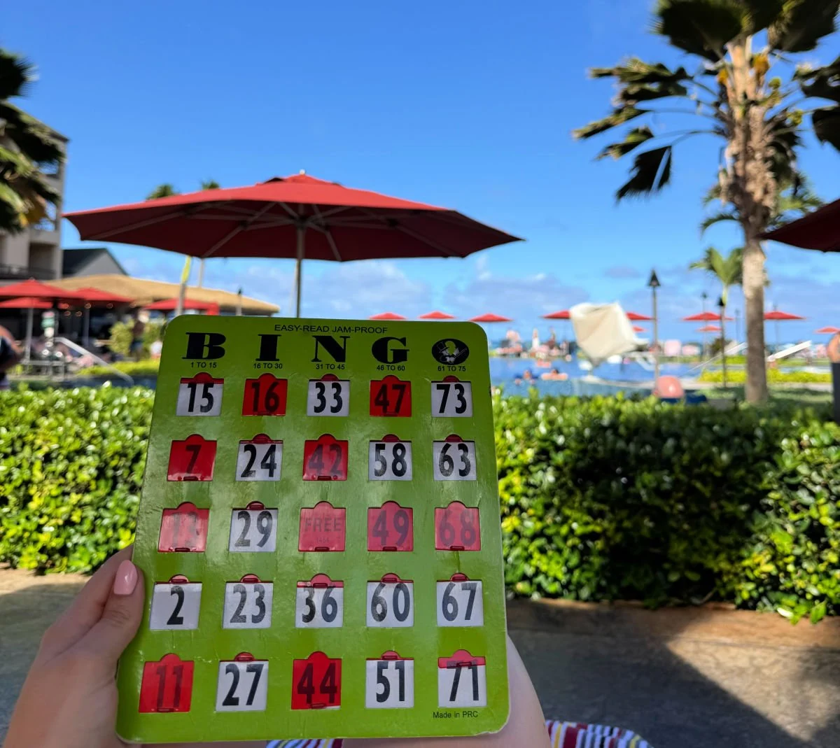 Playing Bingo at Sheraton Coconut Beach Resort