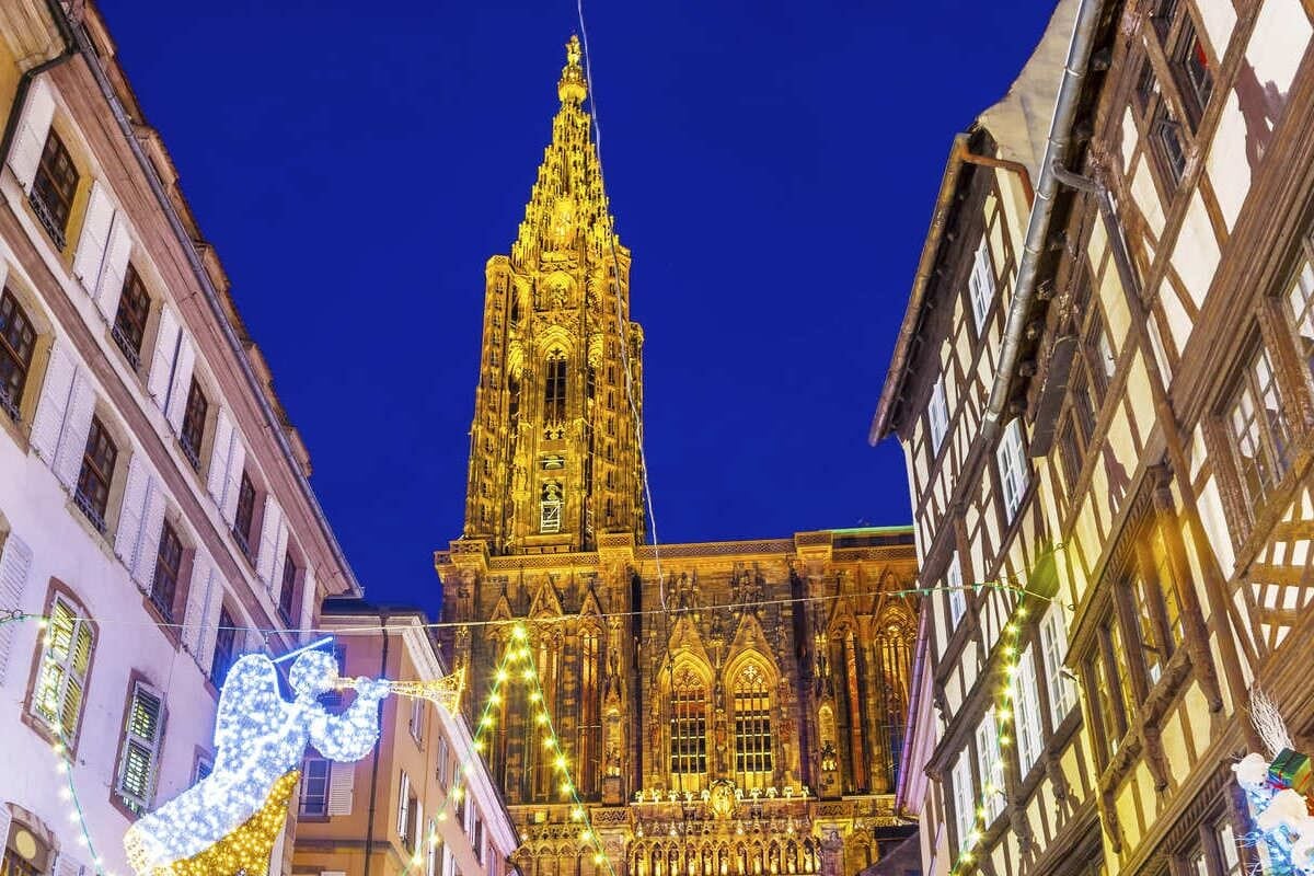 Strasbourg Cathedral During Christmas, France