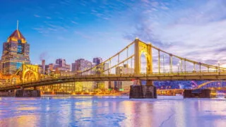 Vibrant Pittsburgh skyline