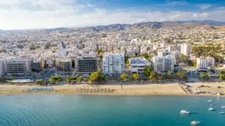 Cityscape and golden shores of Limassol, Cyprus
