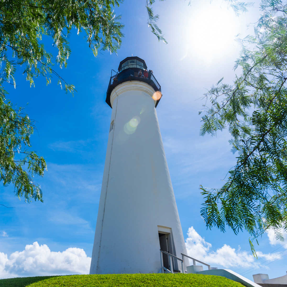 Towering lighthouse in Port Isabel, TX