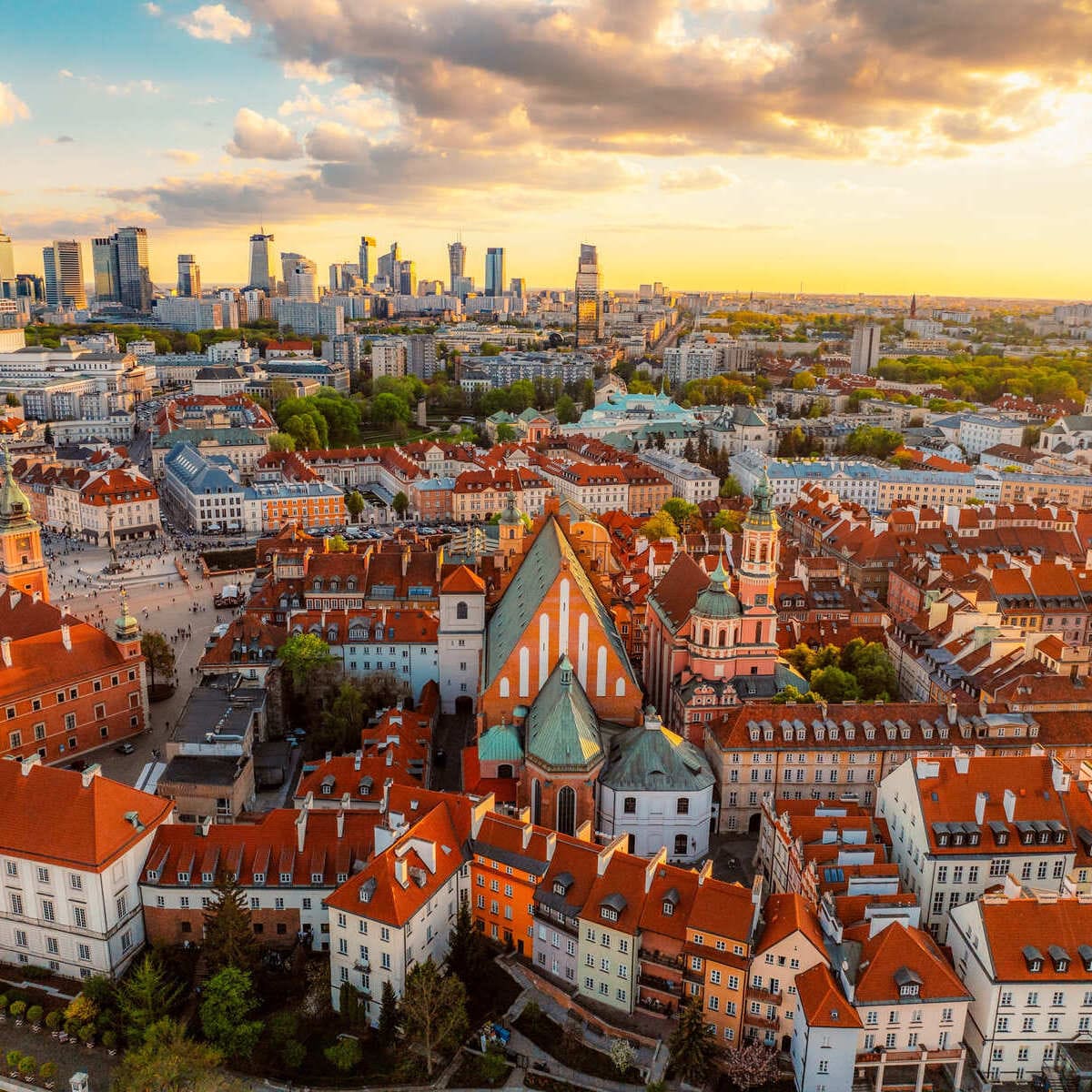 Warsaw Old Town Seen From Above, Poland