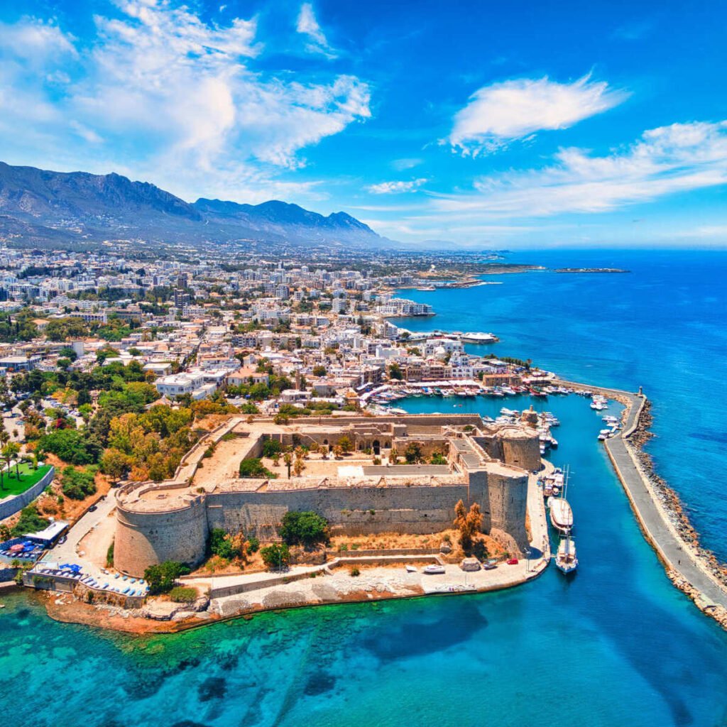 Aerial View Of Kyrenia, Girne In The North Of Cyprus, East Mediterranean