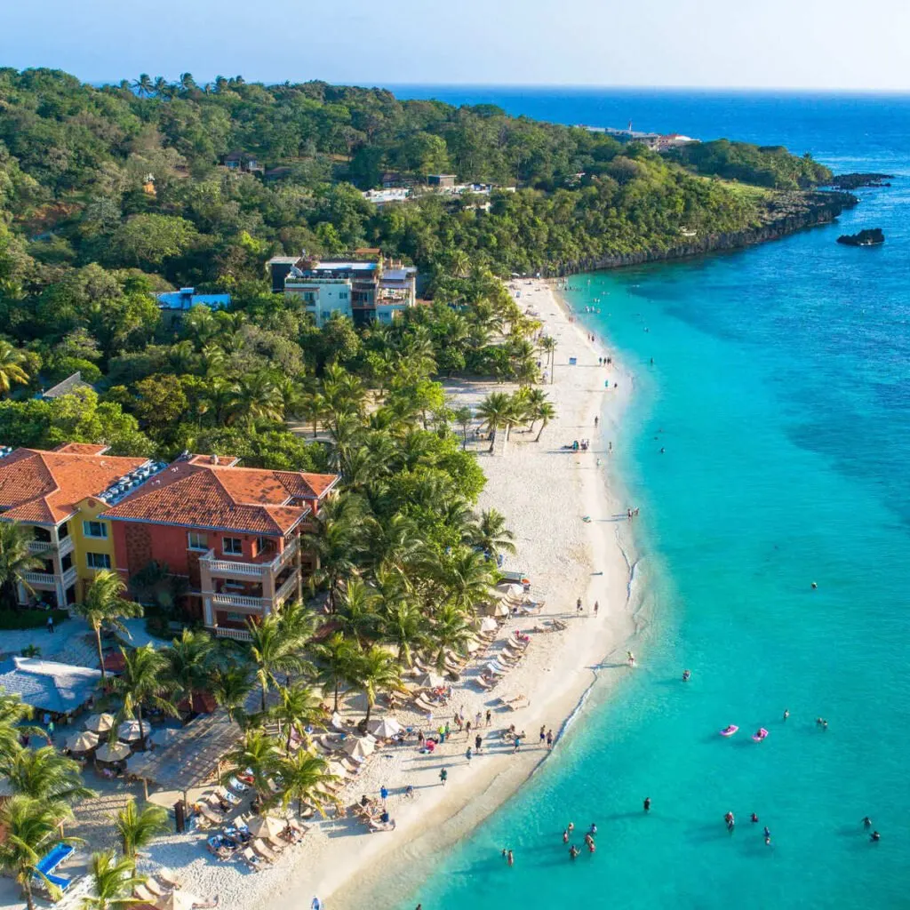 Aerial View Of Roatan, Honduras, Caribbean Sea