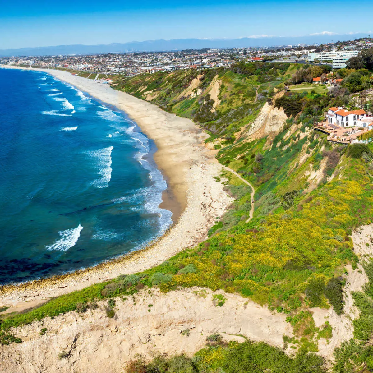 Aerial view of Torrance Beach from Palos Verde