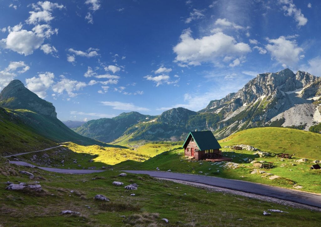 Amaizing sunset view on Durmitor mountains, National Park, Mediterranean, Montenegro, Balkans
