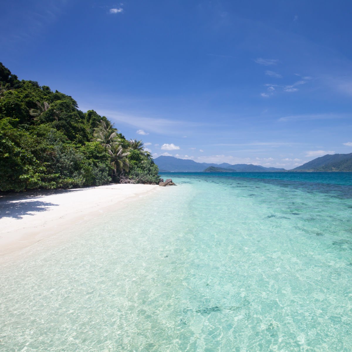 Crystalline water and white sand in Ko Chang, Thailand