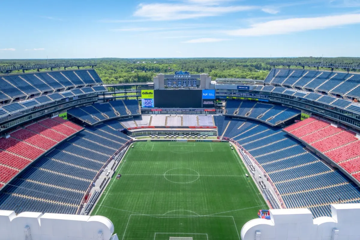 FOXBORO, MA - Gillette Stadium, home of the New England Patriots, is in soccer orientation for a Revolution game