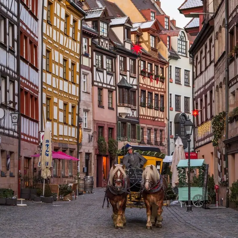 Picturesque Street In Nuremberg, Germany