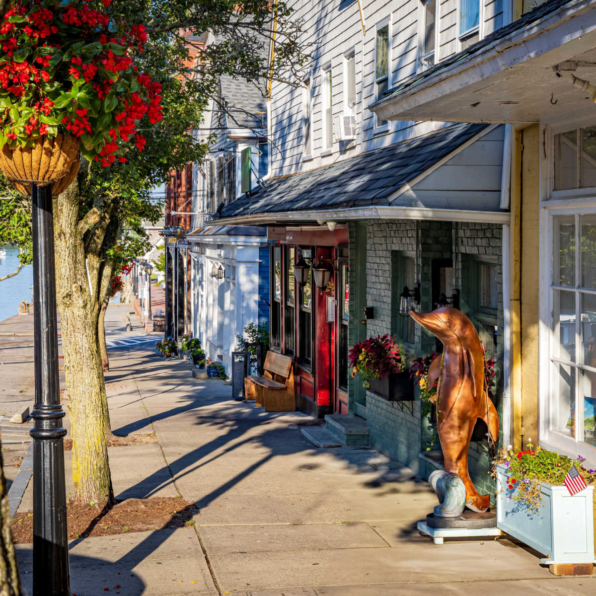 Row of historic buildings in Bristol, RI