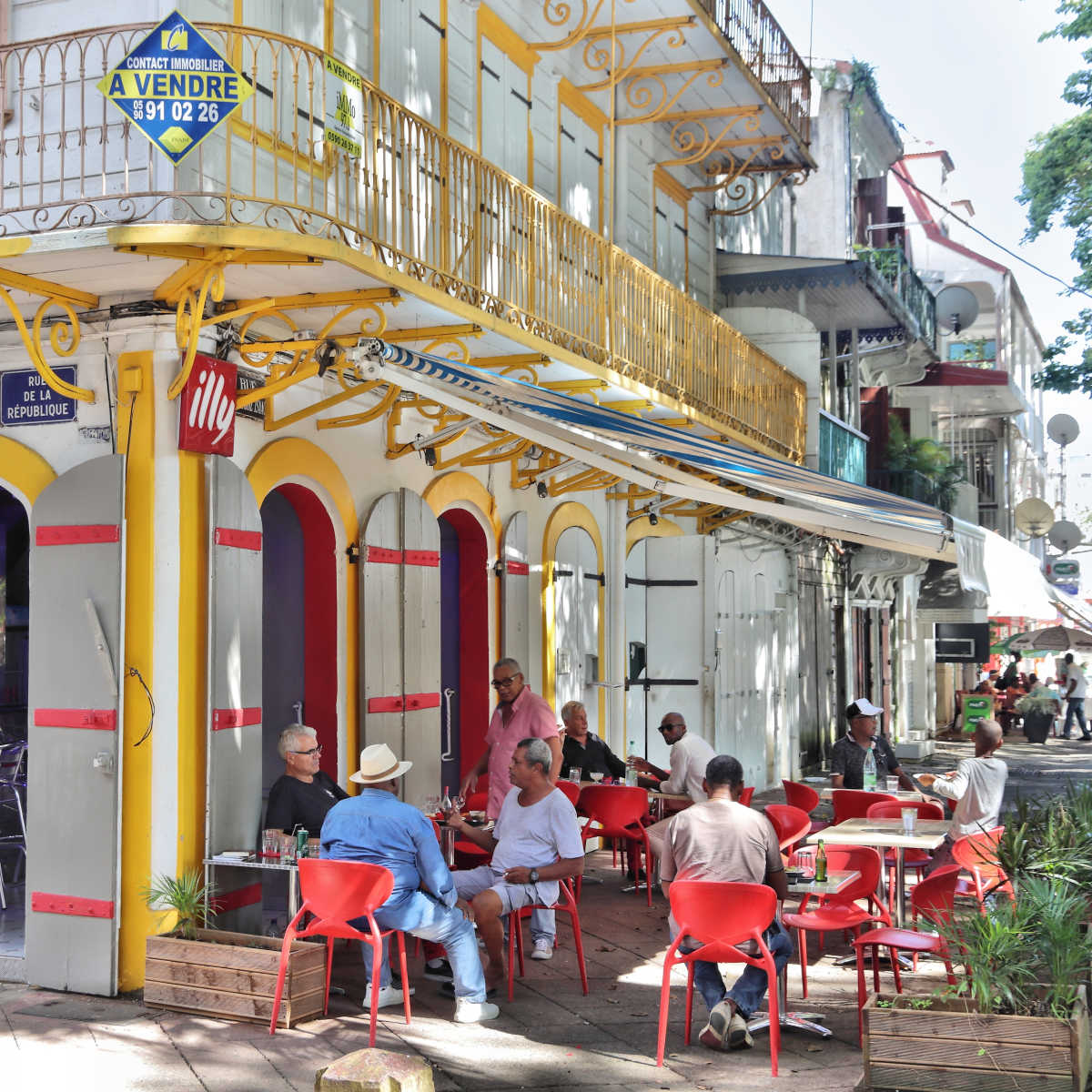 Sidewalk cafe in Guadeloupe