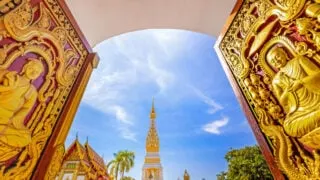 The Pagoda of Wat Phra That Panom temple an old temple was prosperous in the Nakhon Phanom Province, Thailand