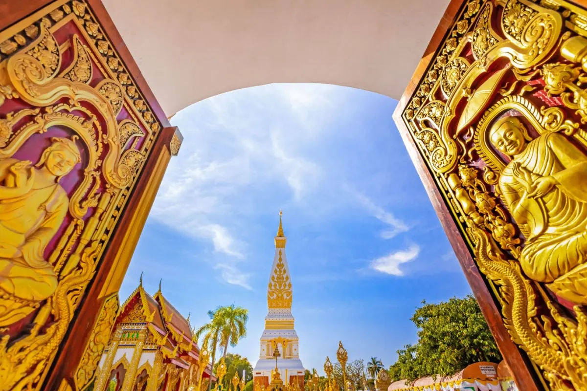 The Pagoda of Wat Phra That Panom temple an old temple was prosperous in the Nakhon Phanom Province, Thailand