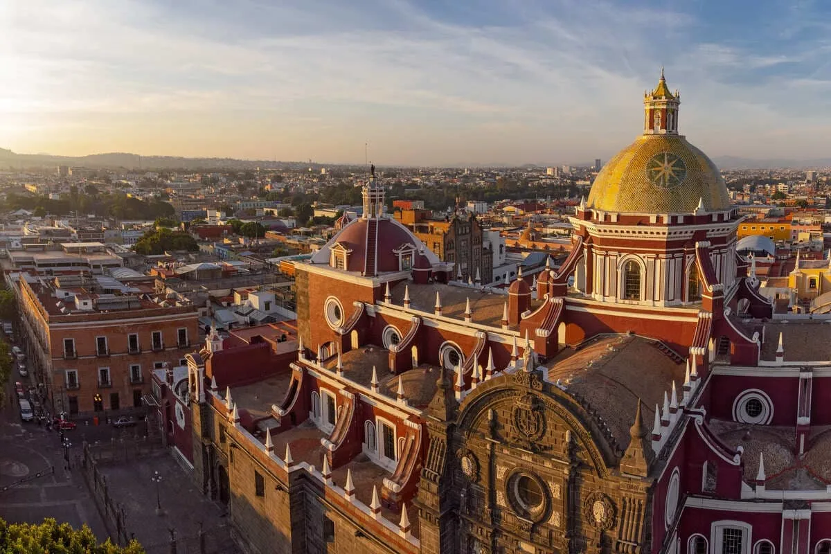 Aerial View Of Puebla Cathedral, Mexico