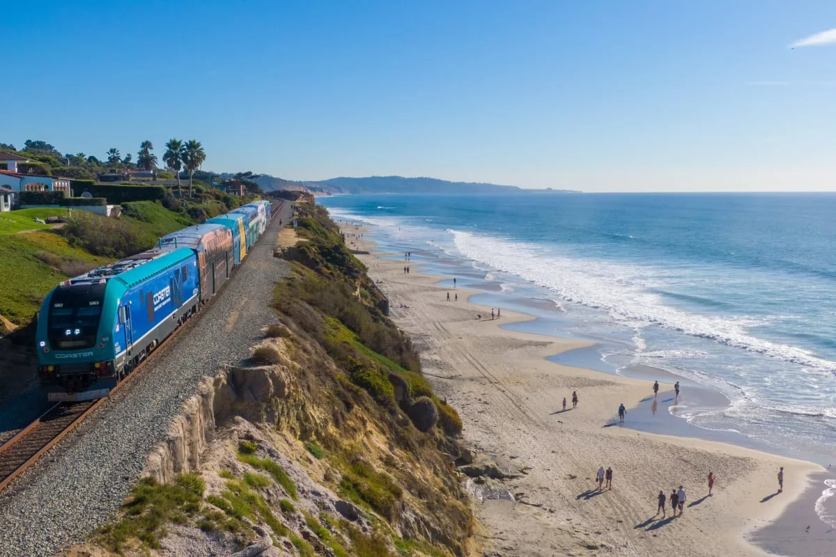 Coaster train in Del Mar, CA