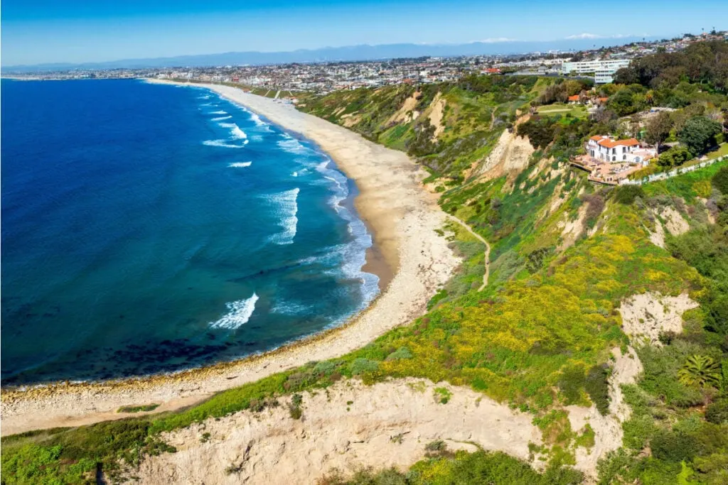 Aerial view of Torrance Beach from Palos Verde