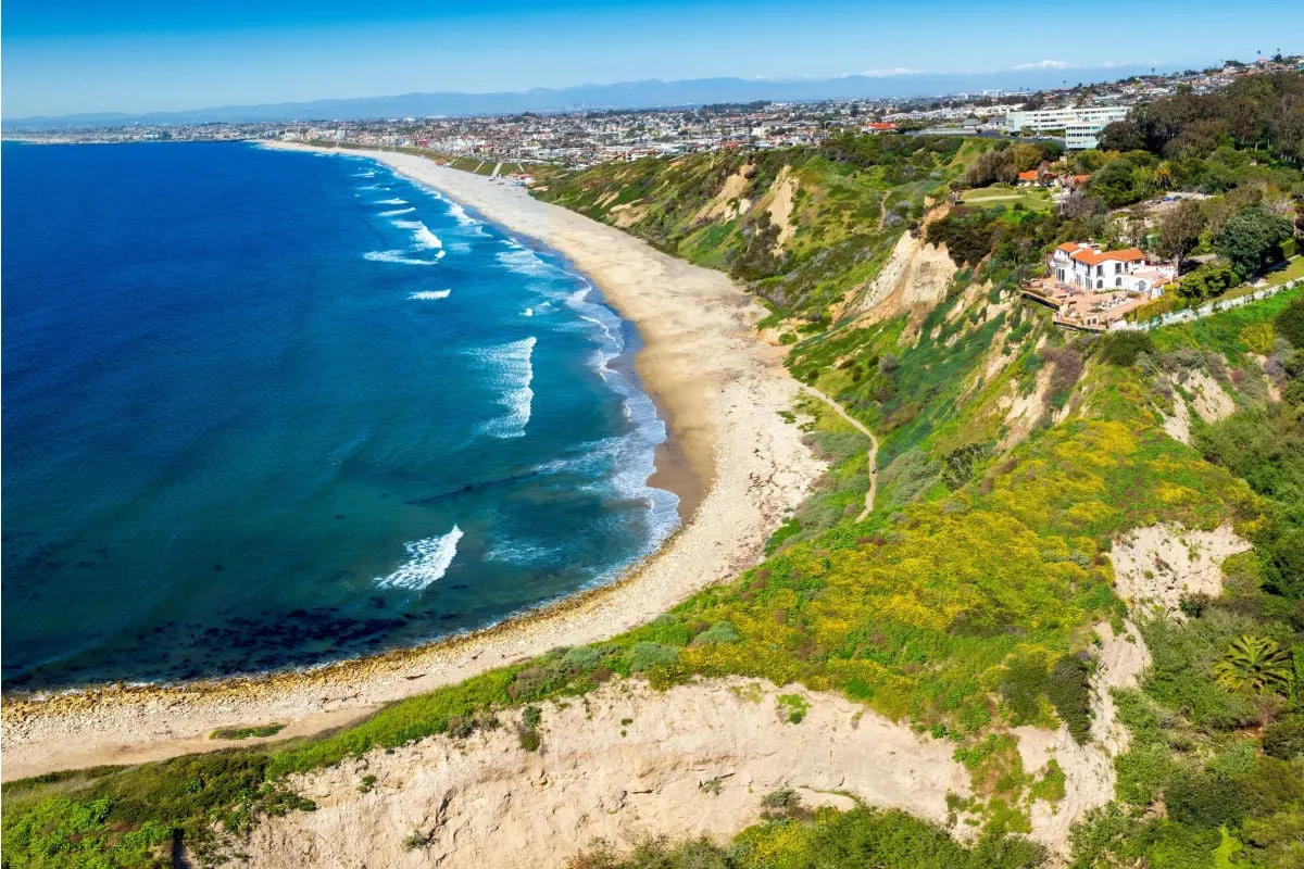 Aerial view of Torrance Beach from Palos Verde