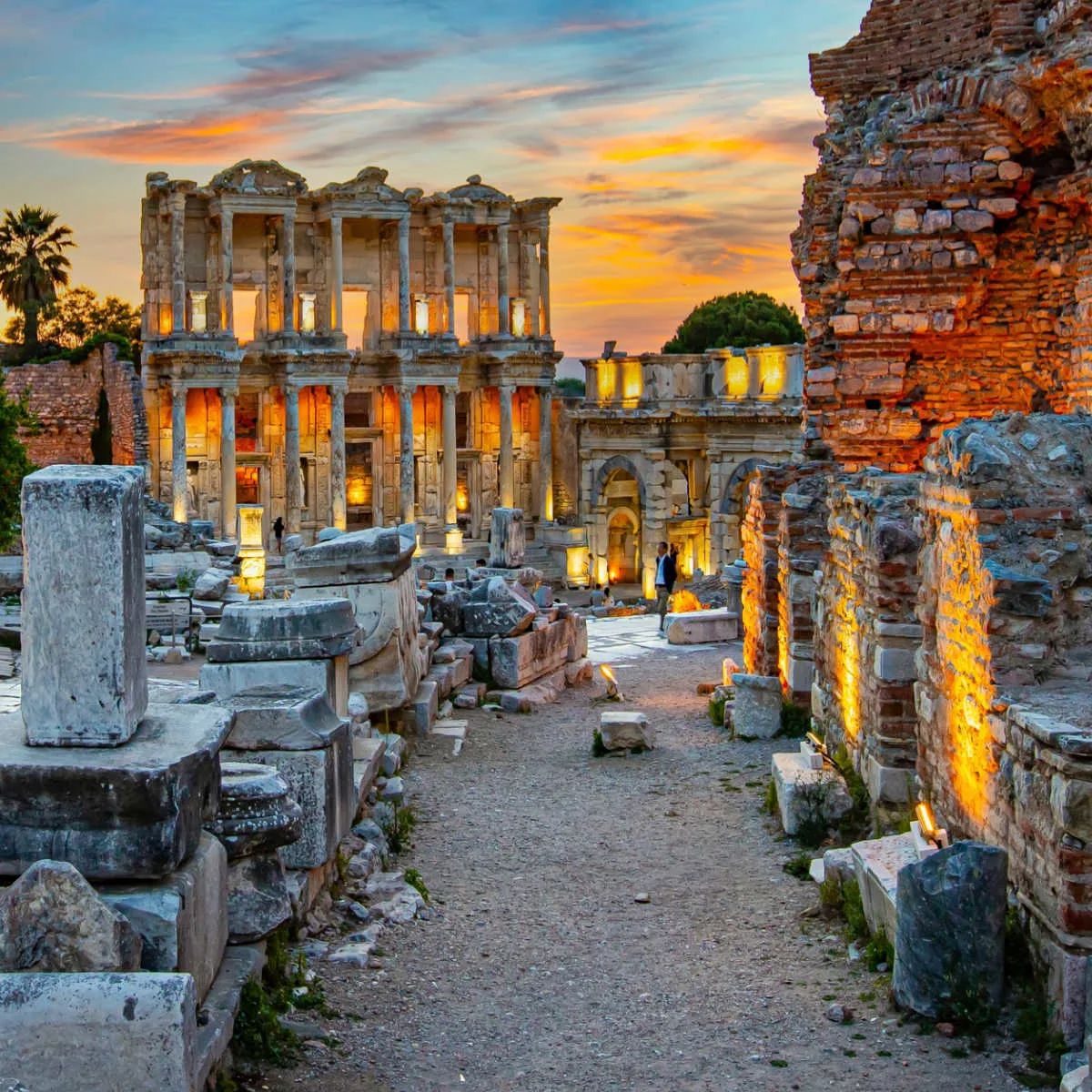 View of Ephesus ruins near Kusadasi