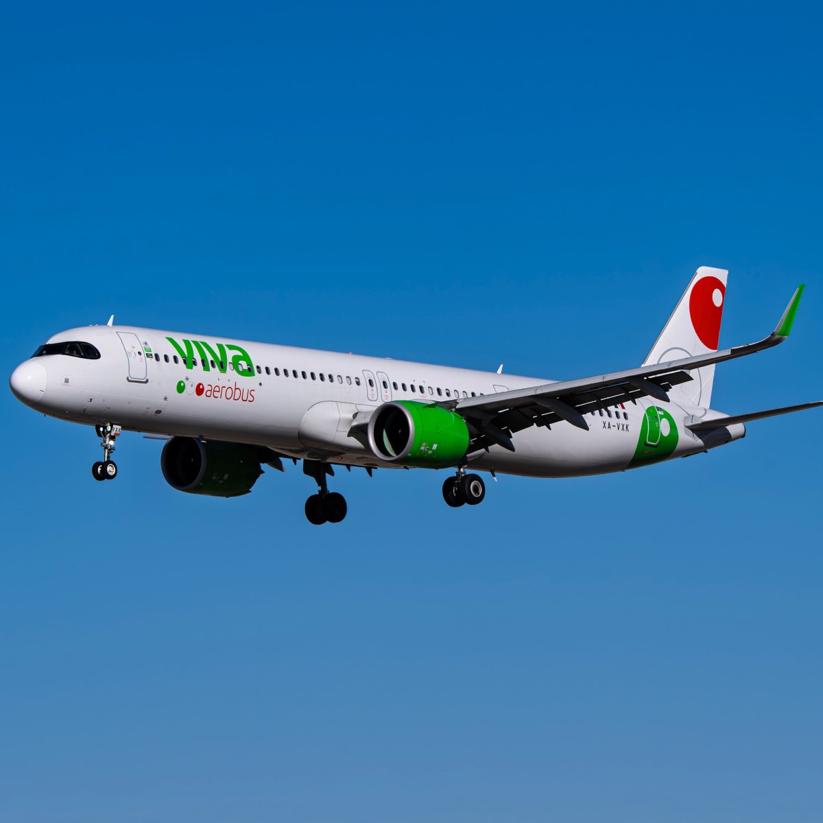 Viva Aerobus plane flying