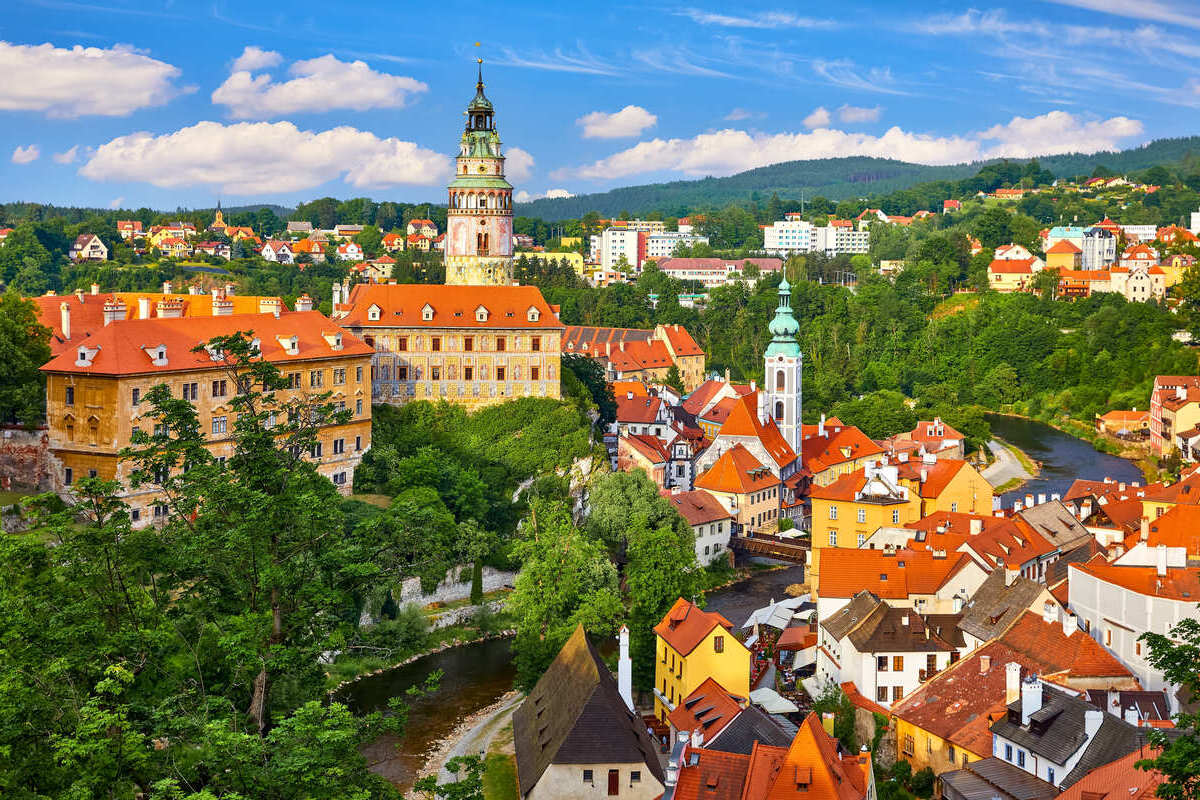 Panoramic View Of Cesky Krumlov, Czechia, Czech Republic
