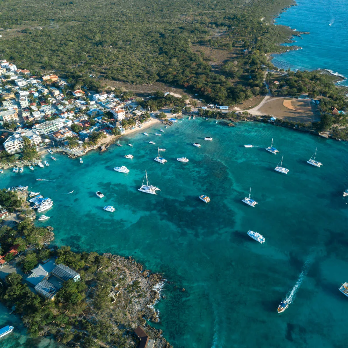 Aerial view of La Romana harbor in D.R.