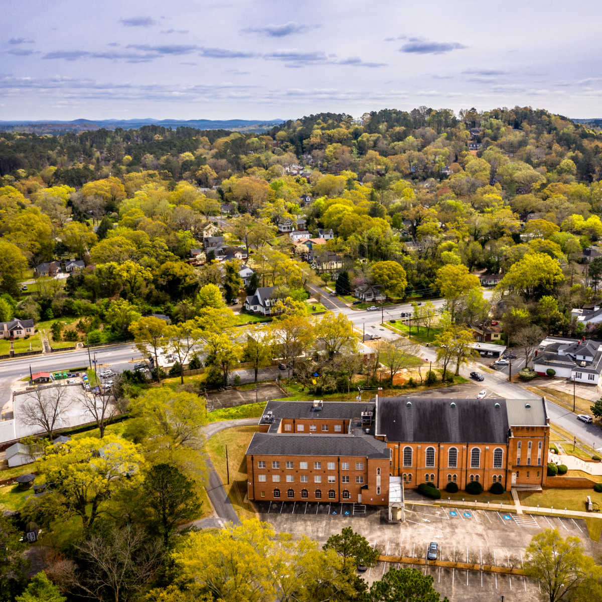 Aerial view of Rome, GA scenery