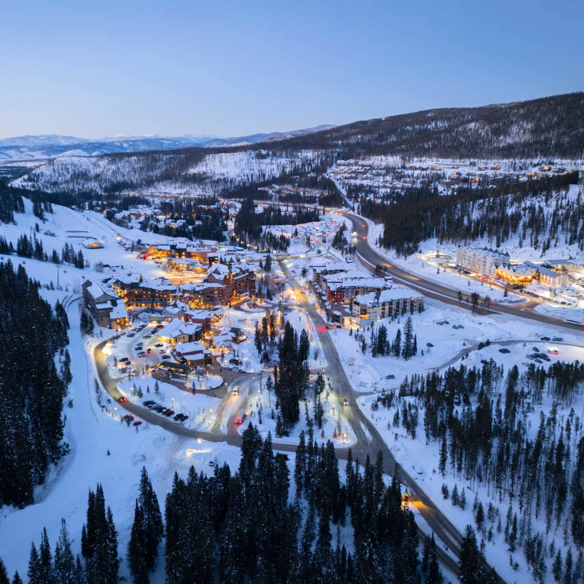 Aerial view of Winter Park, CO