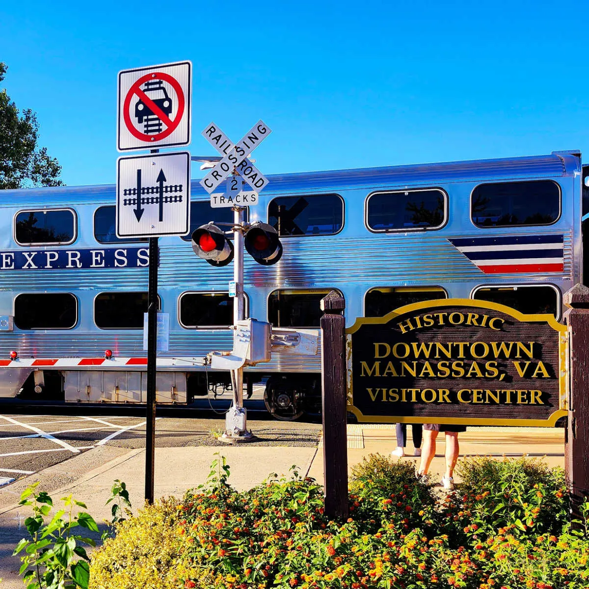 Amtrak train in Manassas, VA
