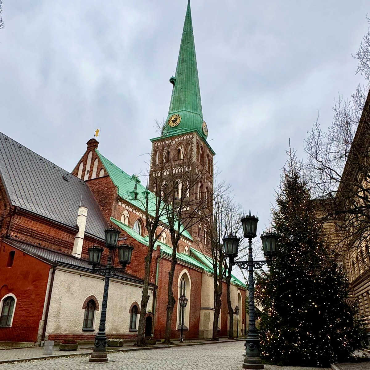 Cathedral during holidays in Riga, Latvia