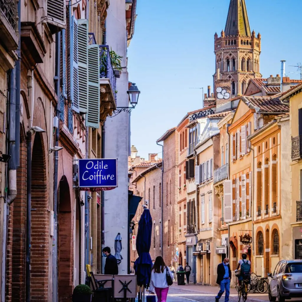 Charming street in Toulouse, France