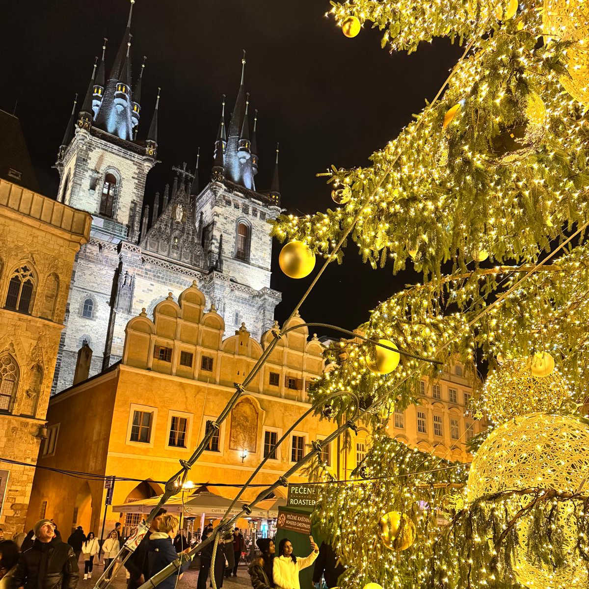 Church of Our Lady before Týn in Prague during Christmas