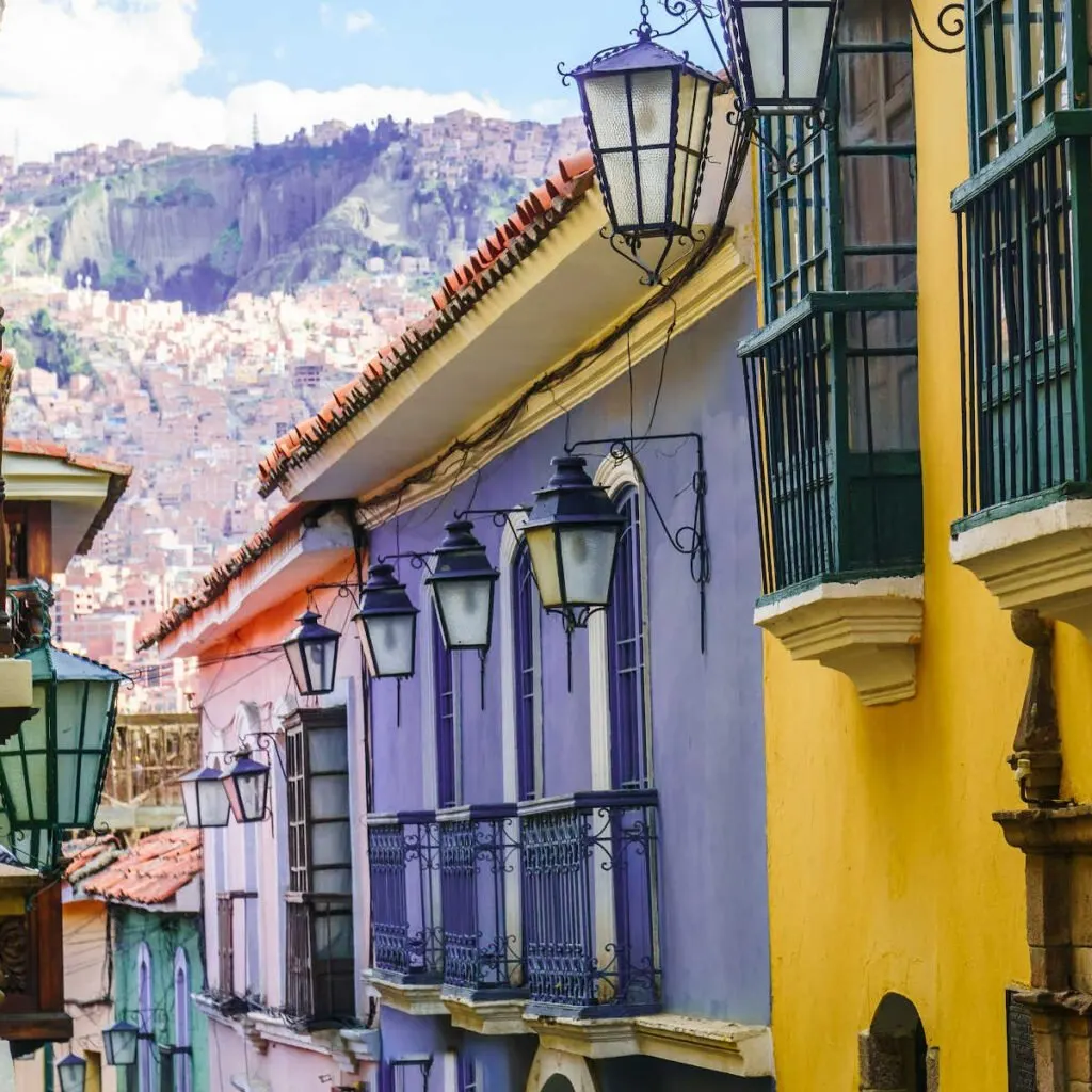 Colorful facades in La Paz, Bolivia