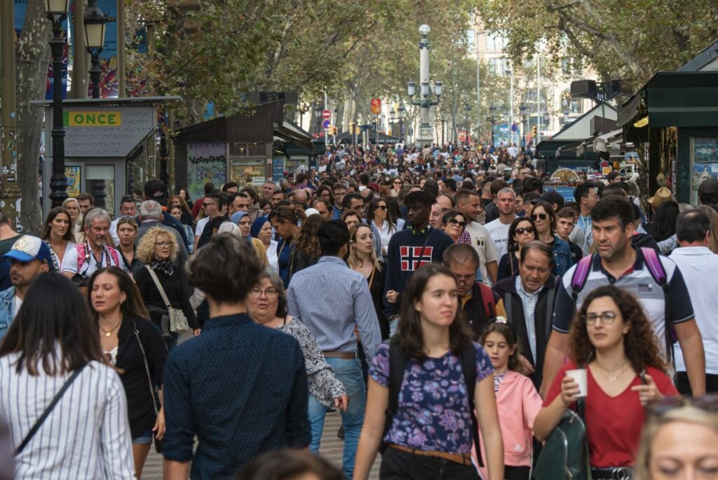 Crowded Barcelona Streets