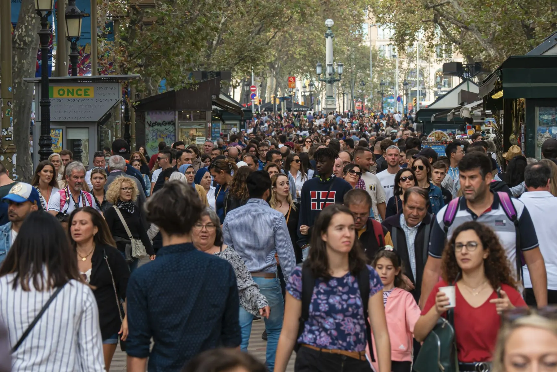 Crowded Barcelona Streets