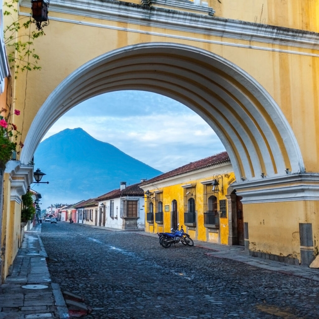 Famous archway in Antigua, Guatemala