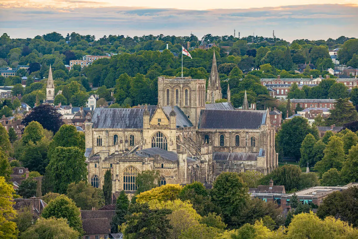 Winchester Cathedral Seen From A Distance