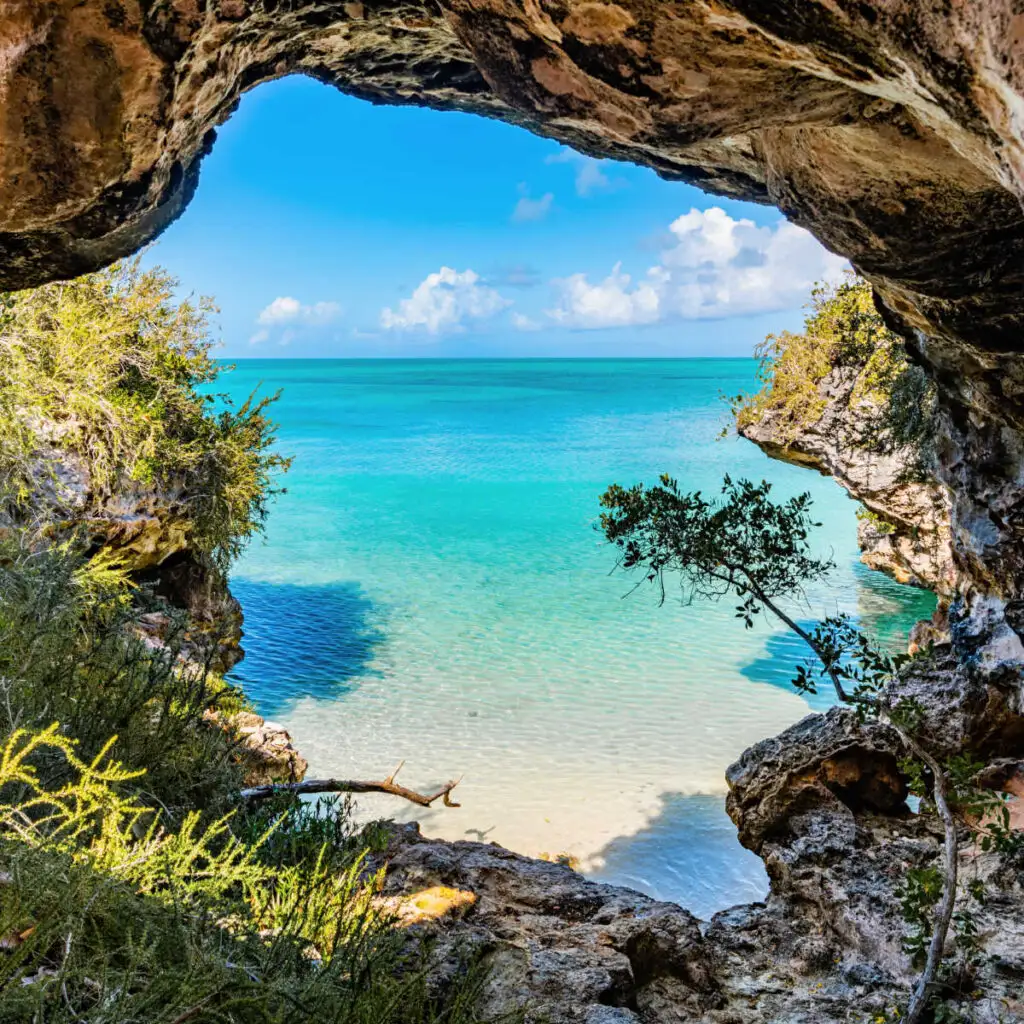 Hidden cove in Turks & Caicos