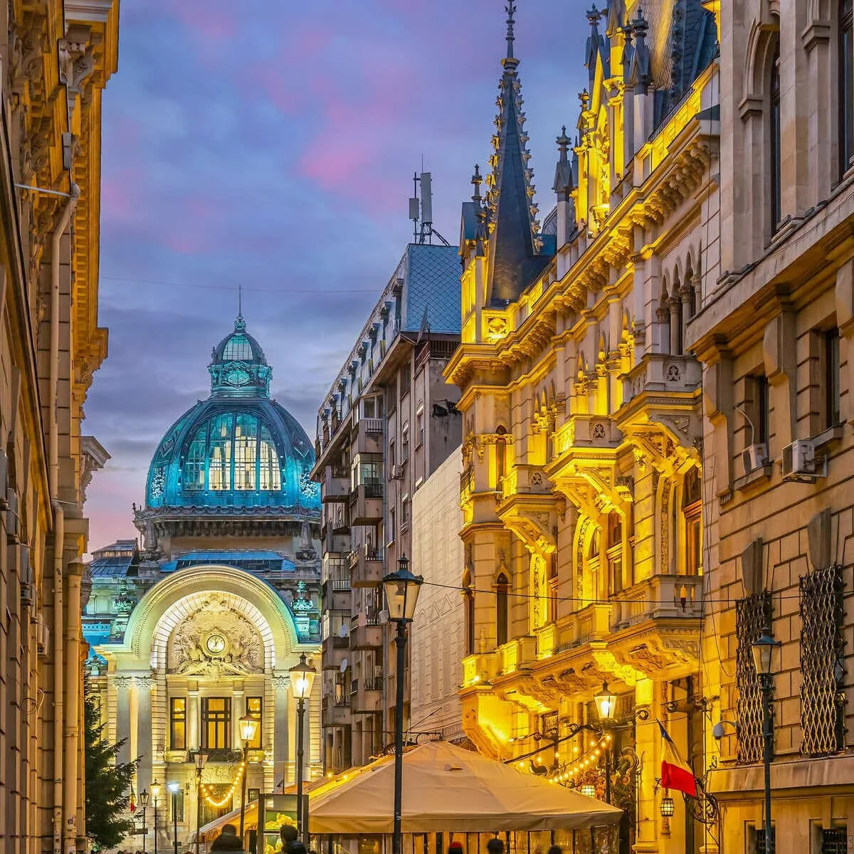 Historic Old Town In Bucharest, Romania