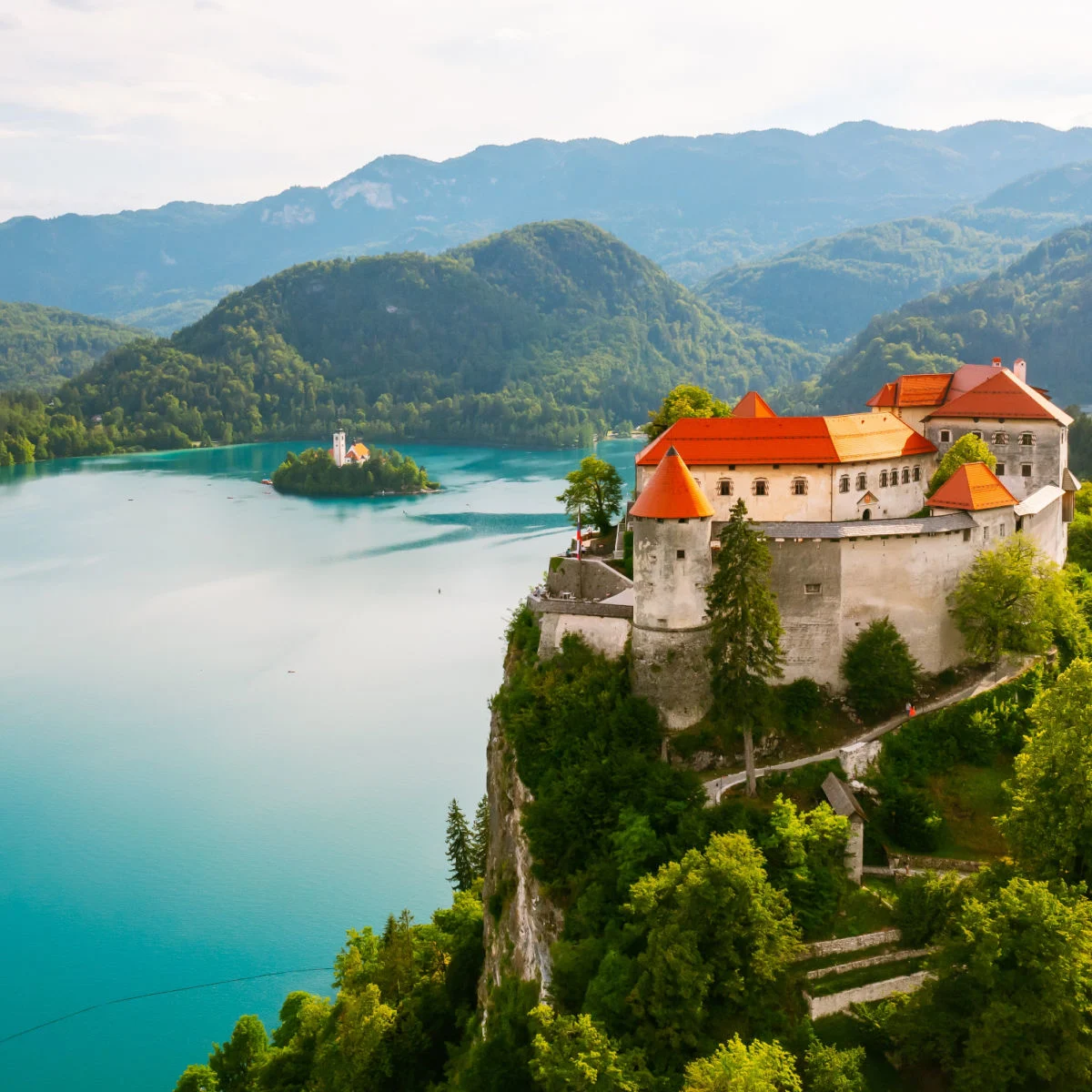 Historic palace on Lake Bled, Slovenia