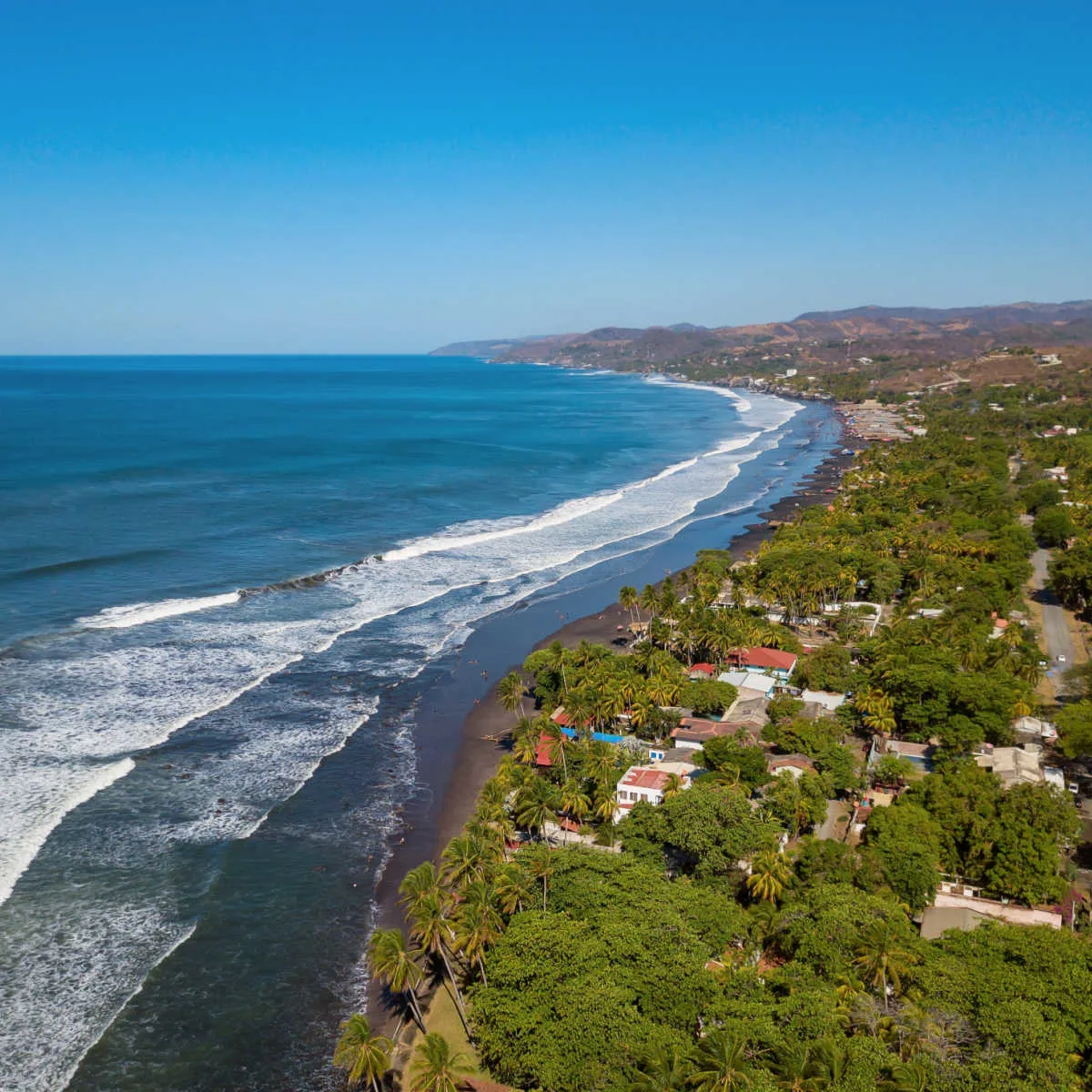 Majahual beach in La Libertad, El Salvador