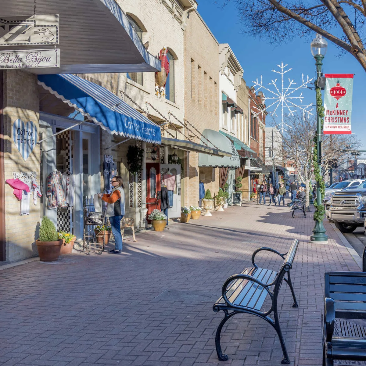 McKinney, TX charming downtown storefronts
