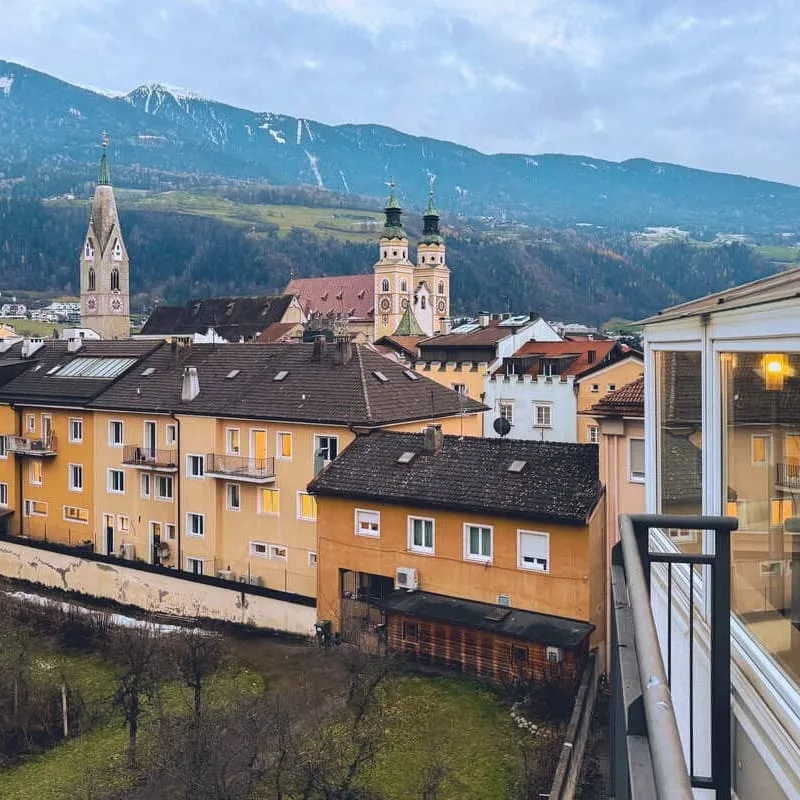 Panoramic View Of Brixen, Italy, From Hotel Krone