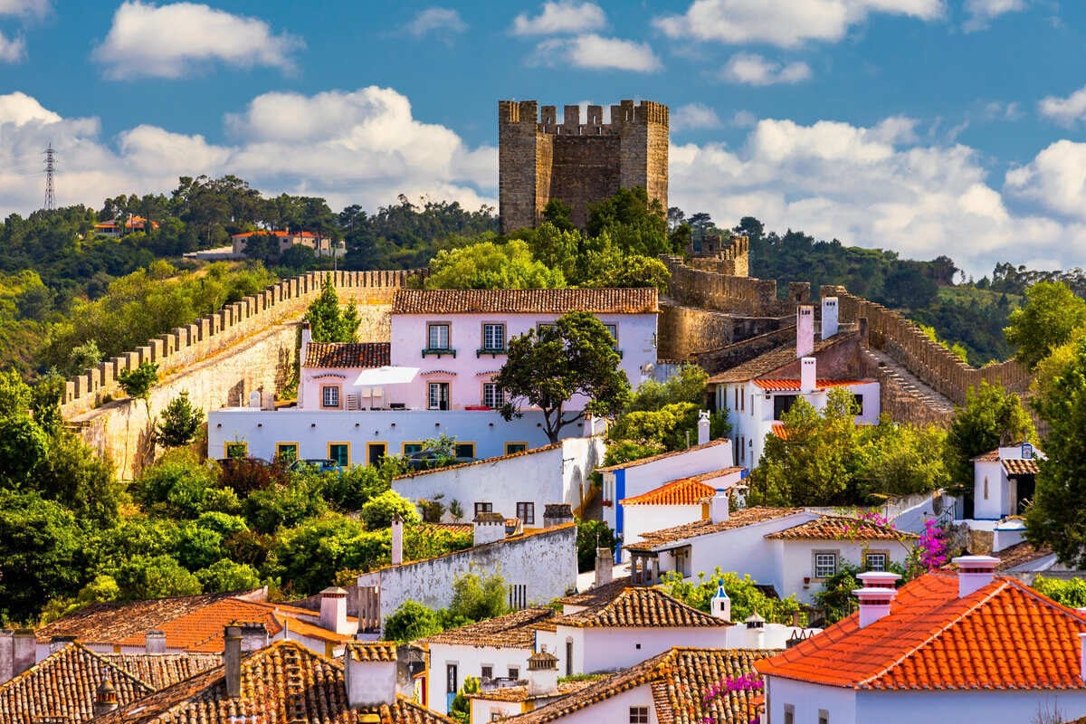 Panoramic View Of Obidos, Portugal