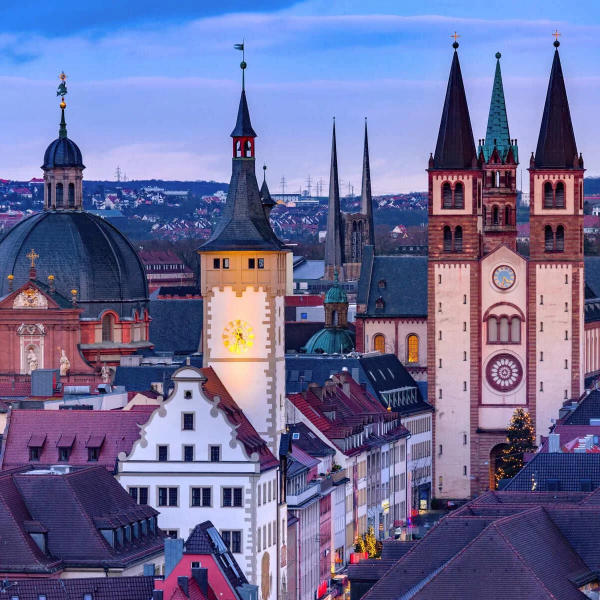 Panoramic View Of Wurzburg, Bavaria, Germany
