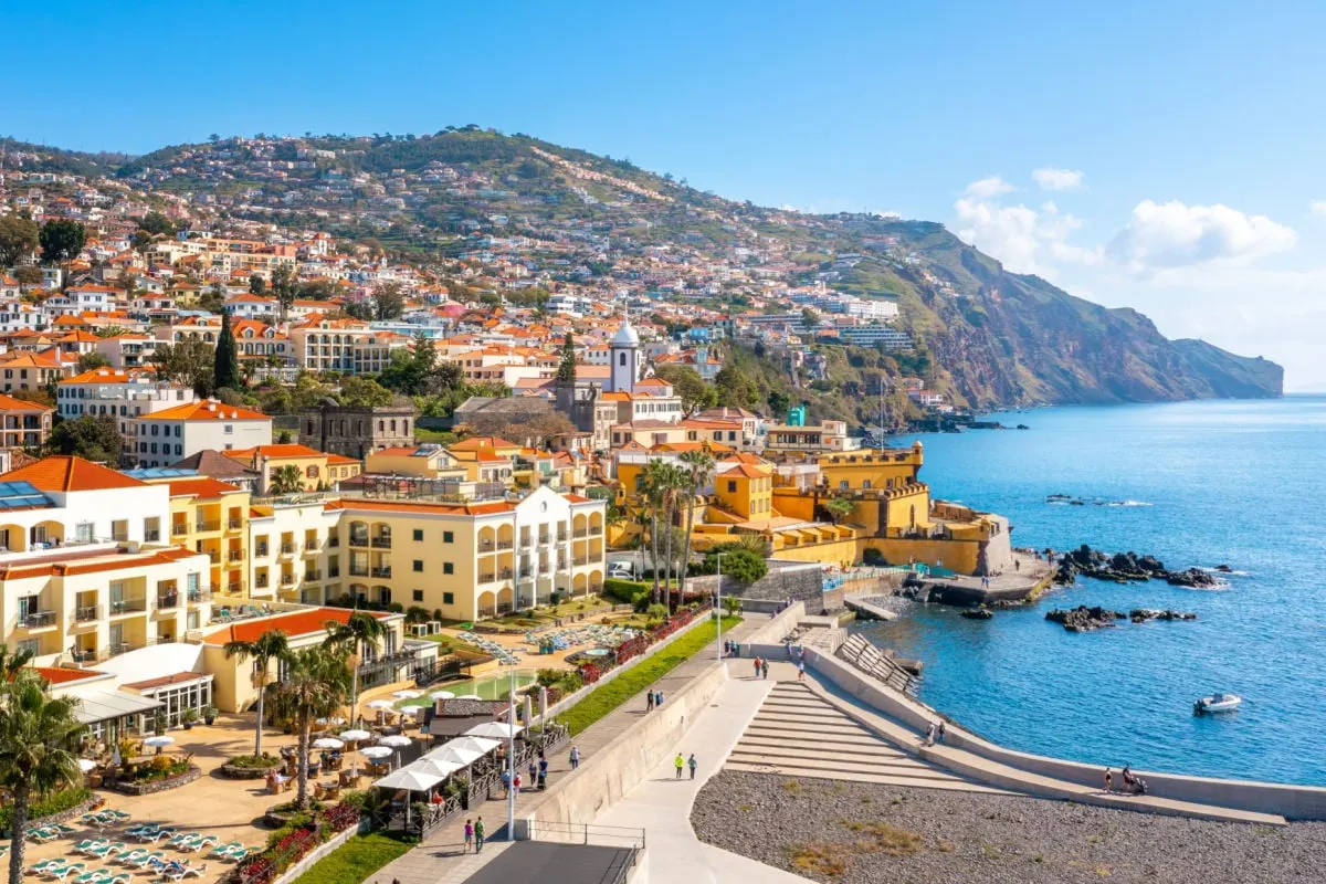 Panoramic view of the capital of Madeira island Funchal, Portugal